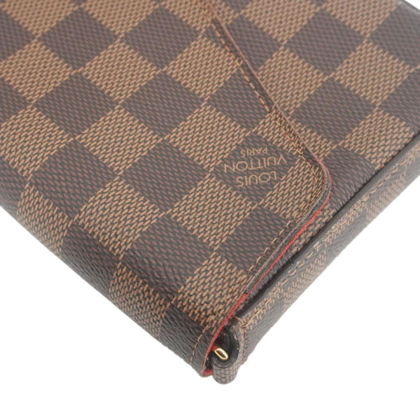 LOUIS VUITTON Felicie Pochette Damier Ebene Crossbody Bag Brown