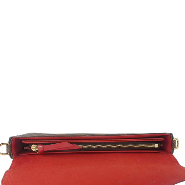 LOUIS VUITTON Felicie Pochette Damier Ebene Crossbody Bag Brown