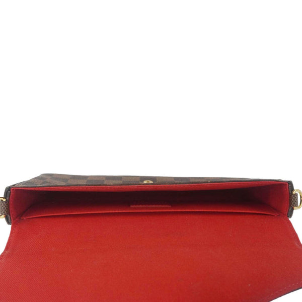 LOUIS VUITTON Felicie Pochette Damier Ebene Crossbody Bag Brown