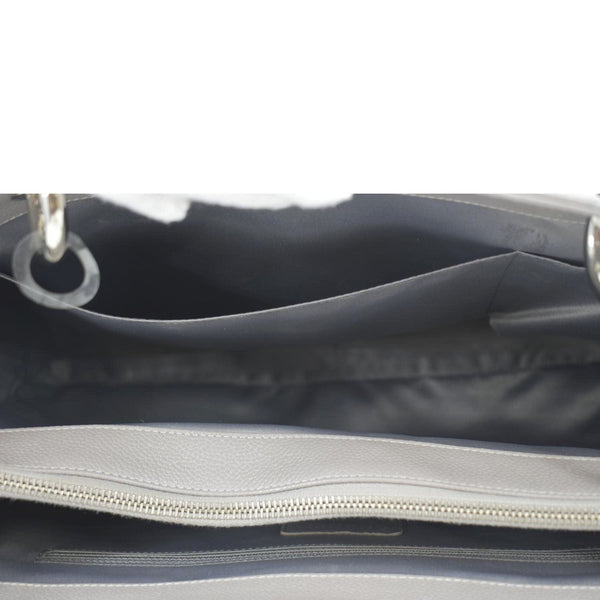 CHANEL XL Quilted Caviar Leather Shopping Tote Bag Gray