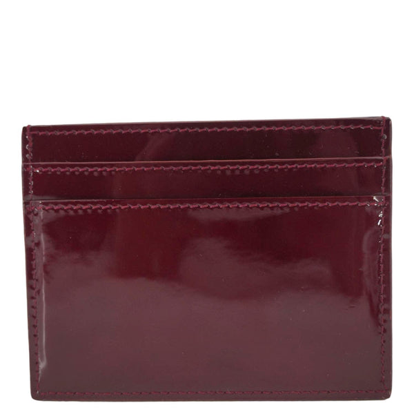 YVES SAINT LAURENT Cassandra Leather Card Holder Burgundy