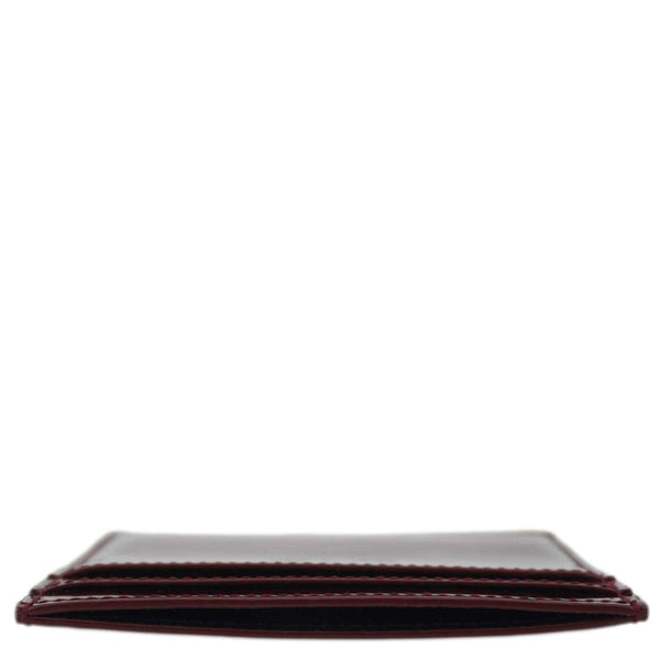 YVES SAINT LAURENT Cassandra Leather Card Holder Burgundy