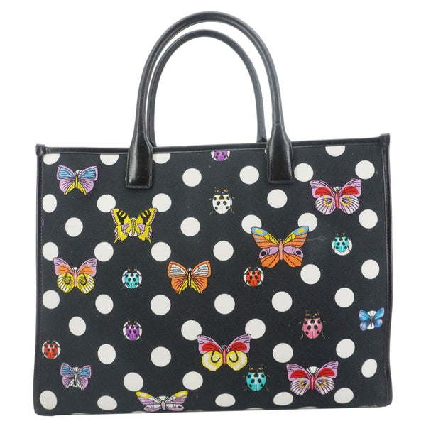 VERSACE x Dua Lipa Butterflies Canvas Tote Bag Black