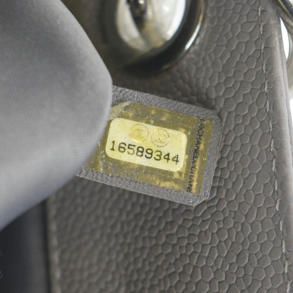 CHANEL XL Quilted Caviar Leather Shopping Tote Bag Gray