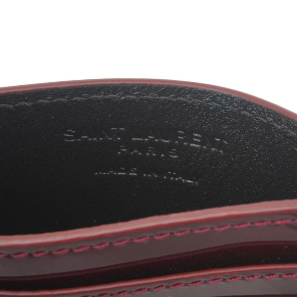 YVES SAINT LAURENT Cassandra Leather Card Holder Burgundy