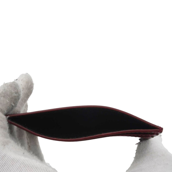 YVES SAINT LAURENT Cassandra Leather Card Holder Burgundy