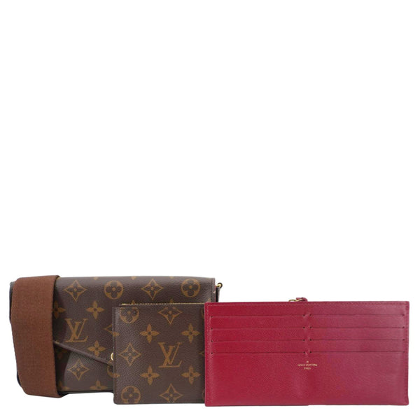 LOUIS VUITTON Felicie Pochette Monogram Canvas Crossbody Bag Brown