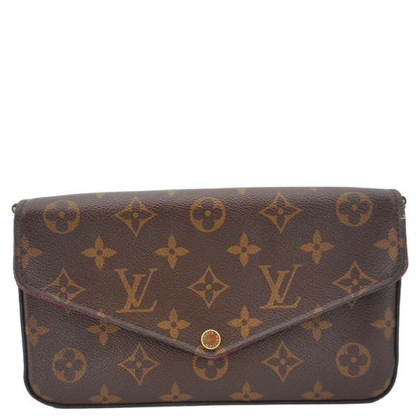 LOUIS VUITTON Felicie Pochette Monogram Canvas Crossbody Bag Brown