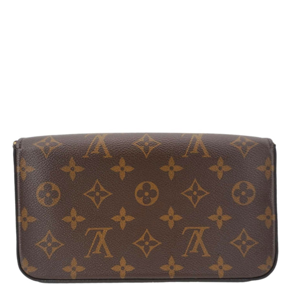 LOUIS VUITTON Felicie Pochette Monogram Canvas Crossbody Bag Brown