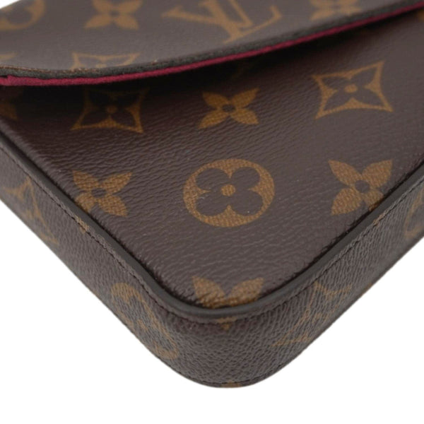 LOUIS VUITTON Felicie Pochette Monogram Canvas Crossbody Bag Brown