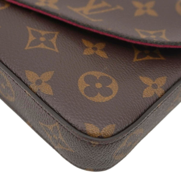 LOUIS VUITTON Felicie Pochette Monogram Canvas Crossbody Bag Brown
