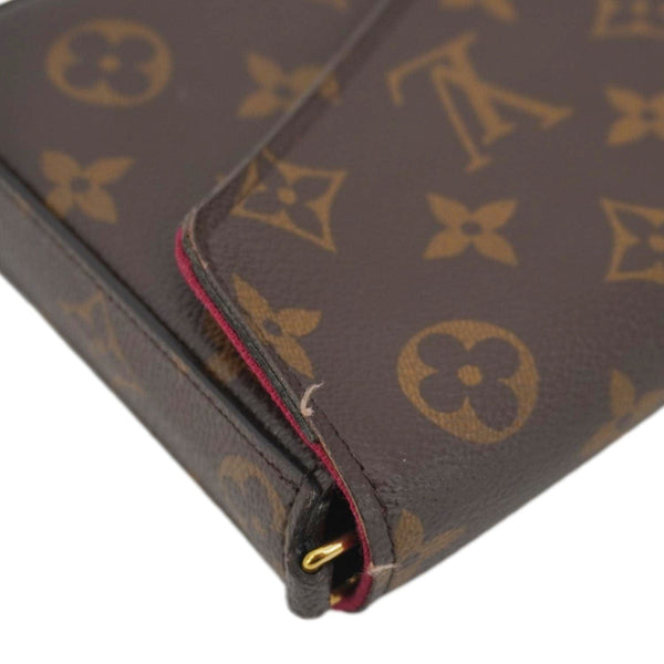 LOUIS VUITTON Felicie Pochette Monogram Canvas Crossbody Bag Brown