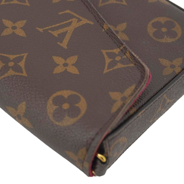 LOUIS VUITTON Felicie Pochette Monogram Canvas Crossbody Bag Brown