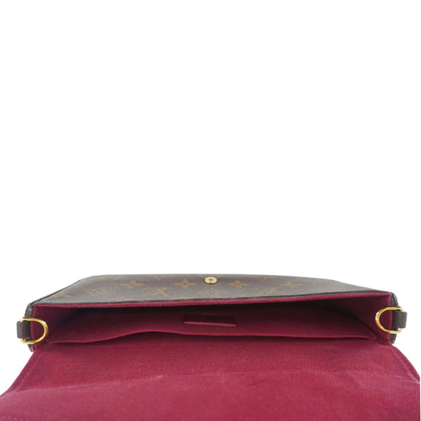 LOUIS VUITTON Felicie Pochette Monogram Canvas Crossbody Bag Brown