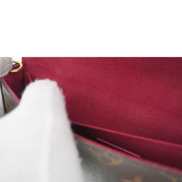 LOUIS VUITTON Felicie Pochette Monogram Canvas Crossbody Bag Brown