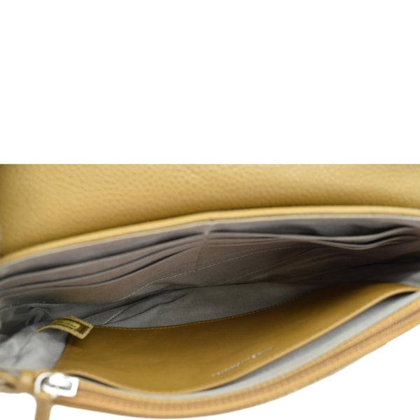 CHANEL Half Moon Caviar Leather Wallet on Chain Crossbody Bag Brown