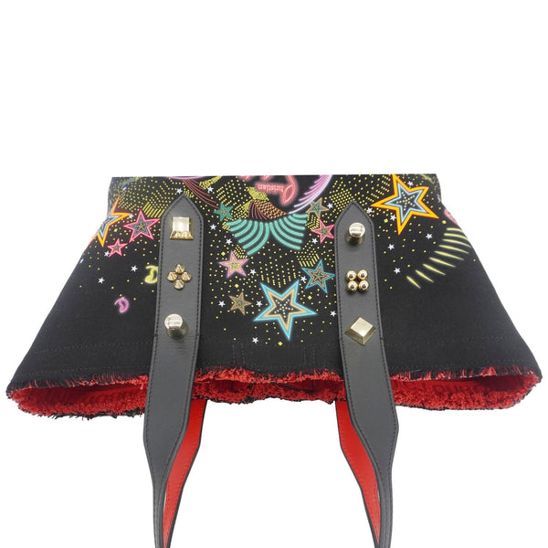 CHRISTIAN LOUBOUTIN Frangibus Canvas Tote Shoulder Bag Black