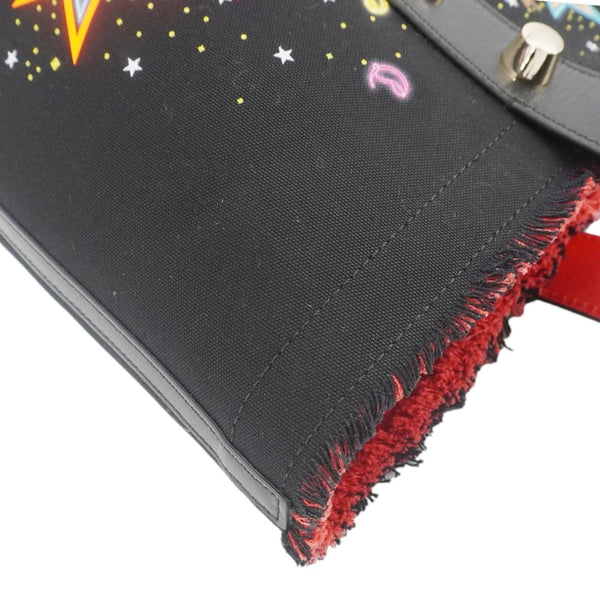 CHRISTIAN LOUBOUTIN Frangibus Canvas Tote Shoulder Bag Black