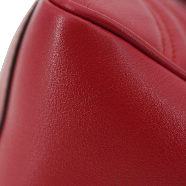 GUCCI GG Marmont Leather Top Handle Crossbody Bag Red 498110