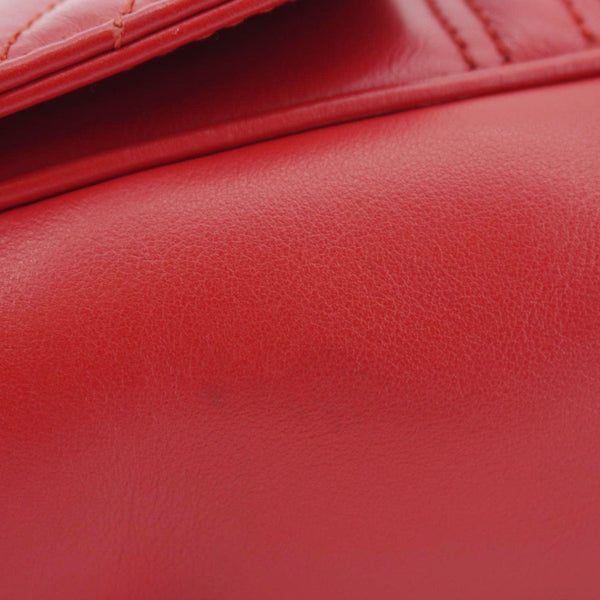 GUCCI GG Marmont Leather Top Handle Crossbody Bag Red 498110