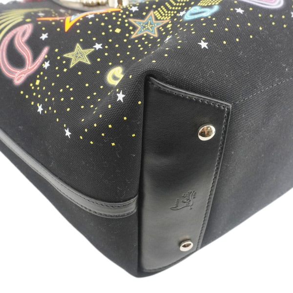 CHRISTIAN LOUBOUTIN Frangibus Canvas Tote Shoulder Bag Black