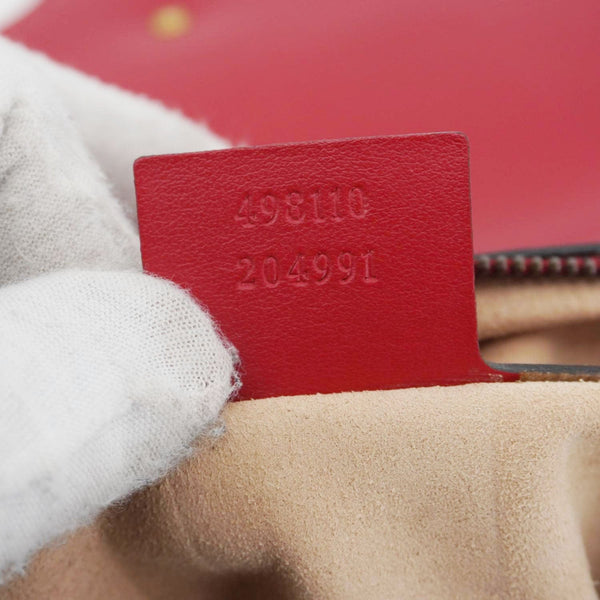 GUCCI GG Marmont Leather Top Handle Crossbody Bag Red 498110