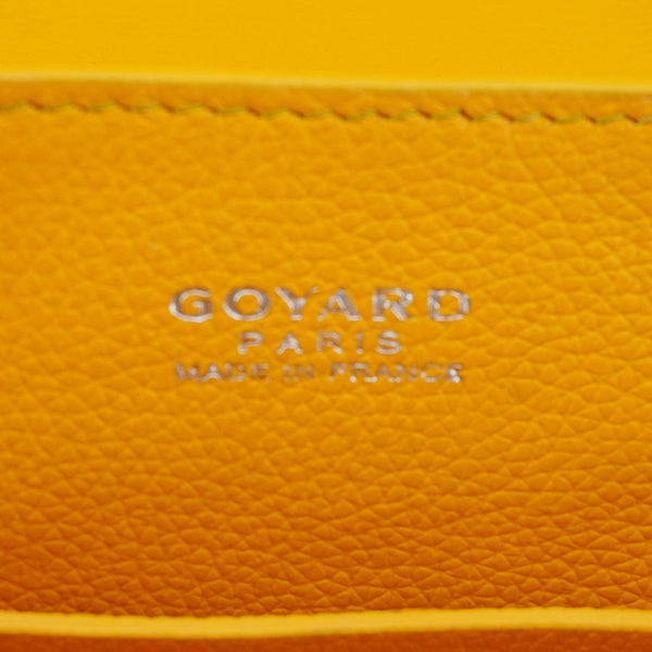 GOYARD Saigon Mini Chevron Print Coated Canvas Top Handle Shoulder Bag Yellow