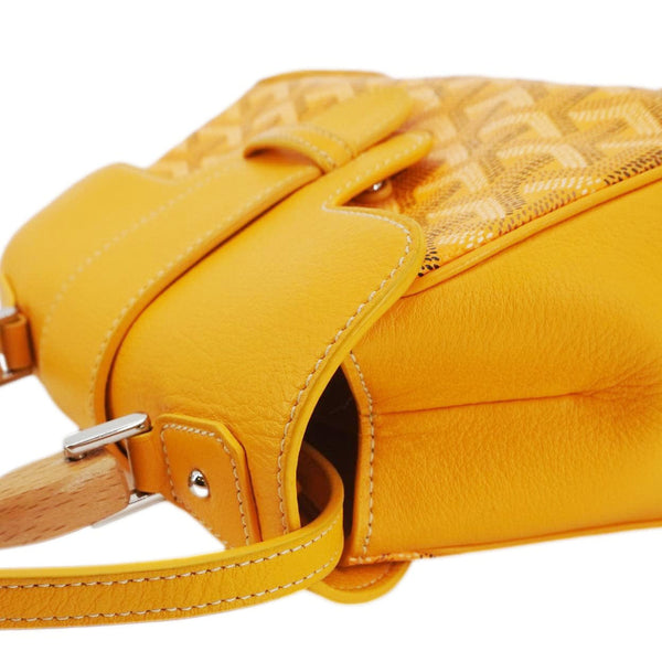 GOYARD Saigon Mini Chevron Print Coated Canvas Top Handle Shoulder Bag Yellow