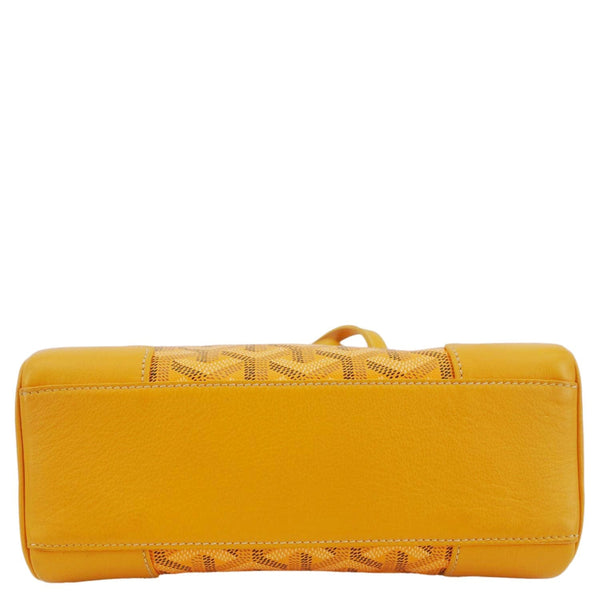 GOYARD Saigon Mini Chevron Print Coated Canvas Top Handle Shoulder Bag Yellow