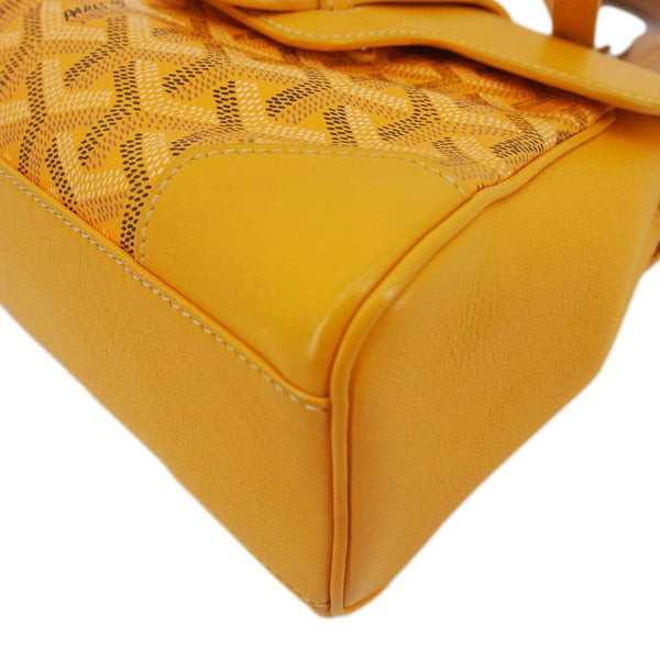GOYARD Saigon Mini Chevron Print Coated Canvas Top Handle Shoulder Bag Yellow