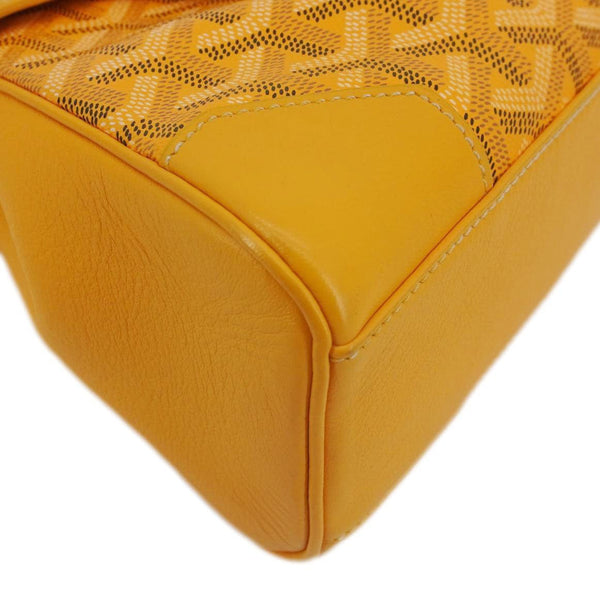 GOYARD Saigon Mini Chevron Print Coated Canvas Top Handle Shoulder Bag Yellow