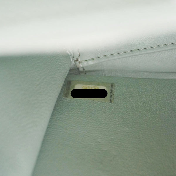 CHANEL Vanity Case Filigree CC Small Caviar Quilted Shoulder Bag Light Green