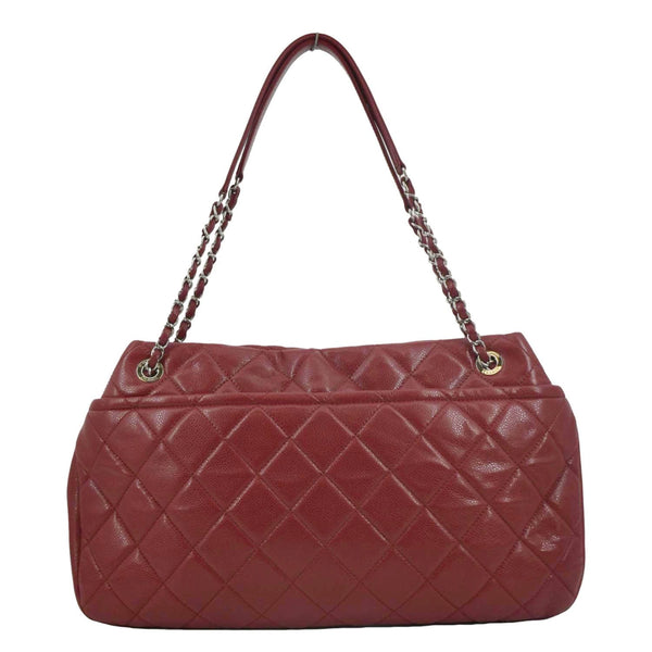 CHANEL Timeless CC Soft Quilted Leather Shopping Tote Bag Red