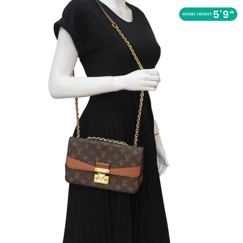 LOUIS VUITTON Marceau Monogram Canvas Shoulder Bag Brown
