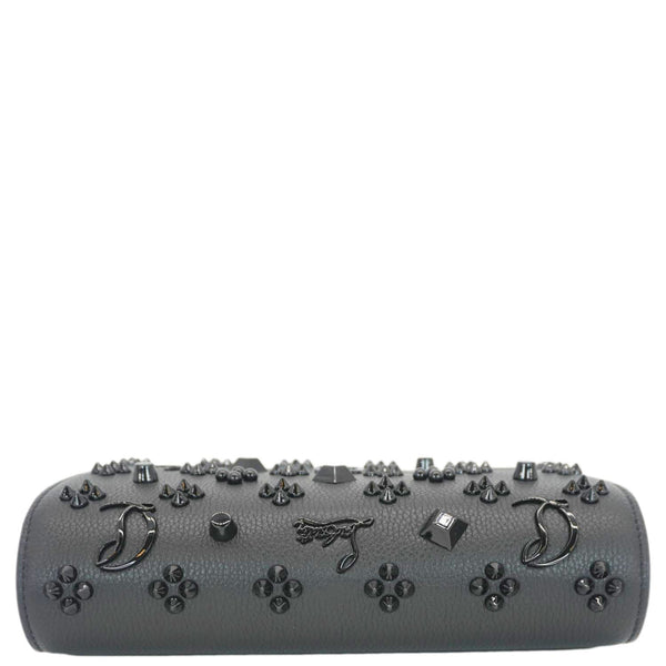 CHRISTIAN LOUBOUTIN Paloma Spikes Leather Clutch Crossbody Bag Black