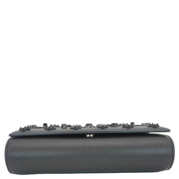 CHRISTIAN LOUBOUTIN Paloma Spikes Leather Clutch Crossbody Bag Black