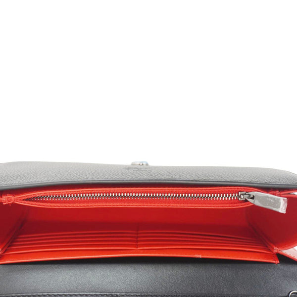 CHRISTIAN LOUBOUTIN Paloma Spikes Leather Clutch Crossbody Bag Black