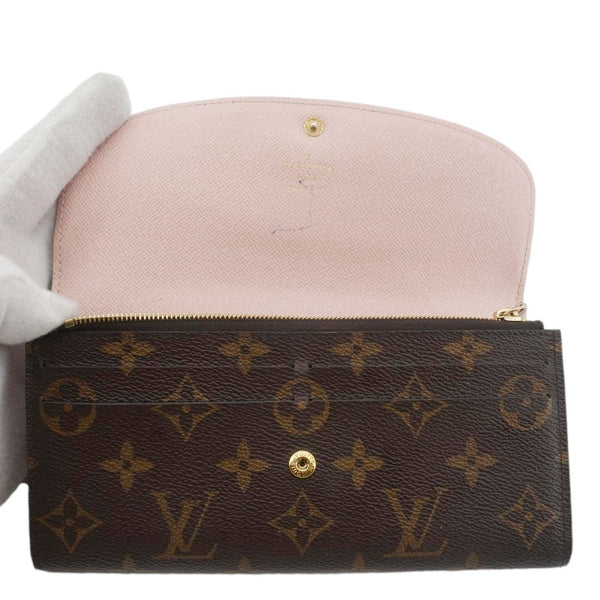 LOUIS VUITTON Emilie Monogram Canvas Wallet Rose Ballerine
