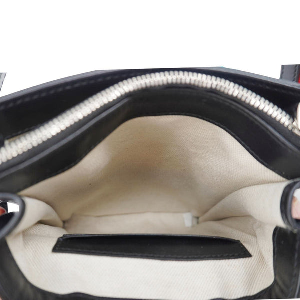 GUCCI GG Embossed Leather Messenger Bag Black 625782