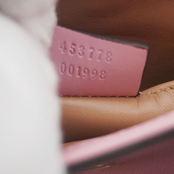 GUCCI Broadway Queen Margaret Pearl Studded Nappa Leather Crossbody Bag Pink