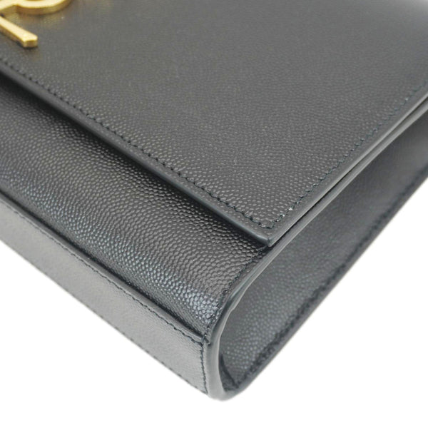 YVES SAINT LAURENT Kate Medium Grain De Poudre Leather Crossbody Bag Black