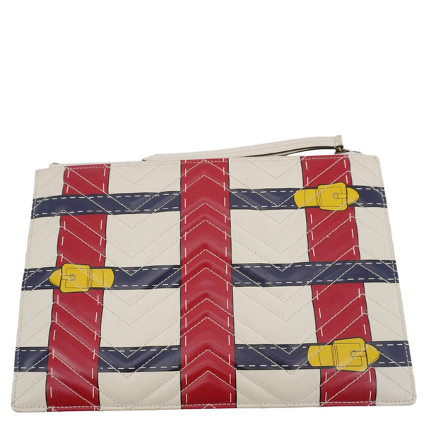 GUCCI GG Marmont Trompe L'Oeil Print Matelasse Leather Pouch Multicolor 466489