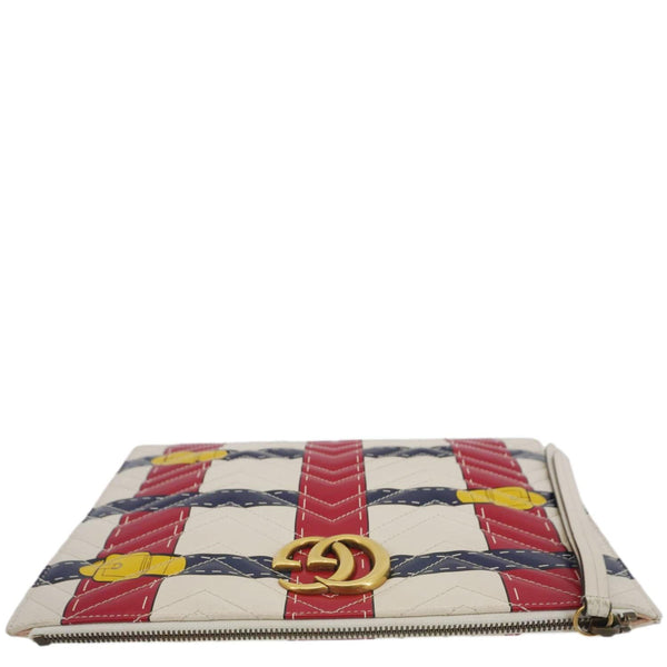 GUCCI GG Marmont Trompe L'Oeil Print Matelasse Leather Pouch Multicolor 466489