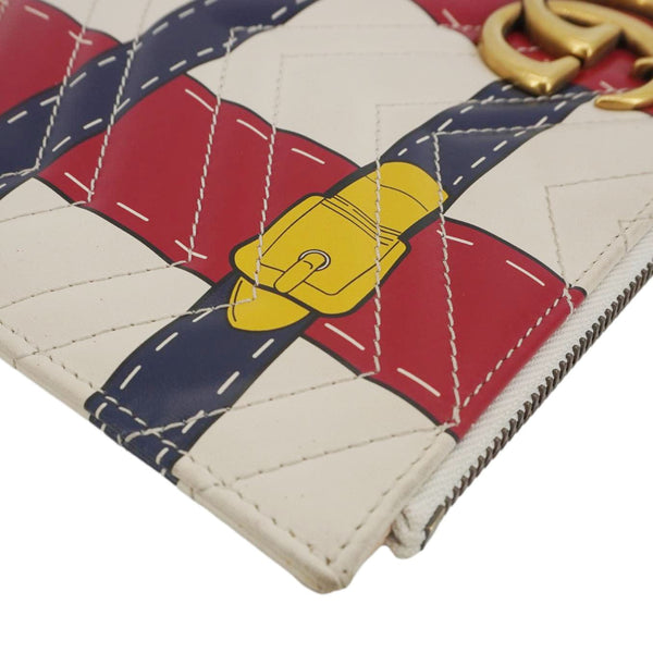 GUCCI GG Marmont Trompe L'Oeil Print Matelasse Leather Pouch Multicolor 466489