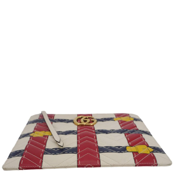 GUCCI GG Marmont Trompe L'Oeil Print Matelasse Leather Pouch Multicolor 466489