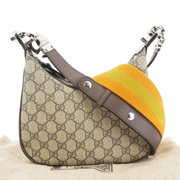 GUCCI Attache Small GG Supreme Canvas Shoulder Bag Beige 699409