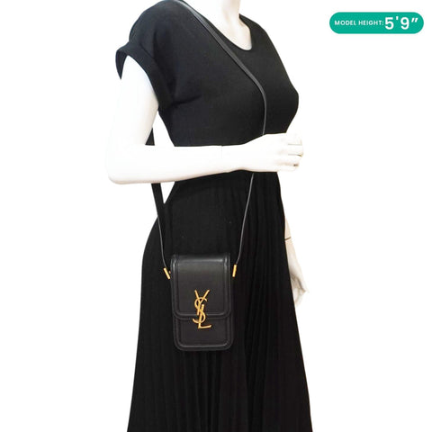 YVES SAINT LAURENT Solferino Mini Smooth Leather Crossbody Bag Black