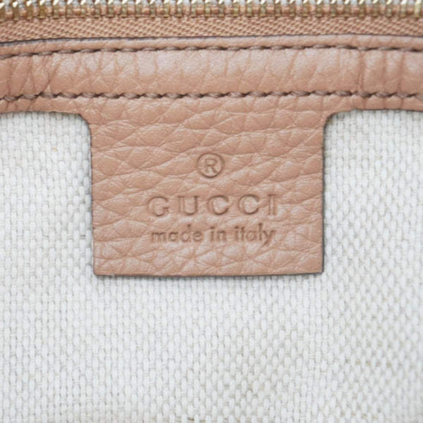 GUCCI Soho Medium Chain Leather Tote Bag Beige 536196