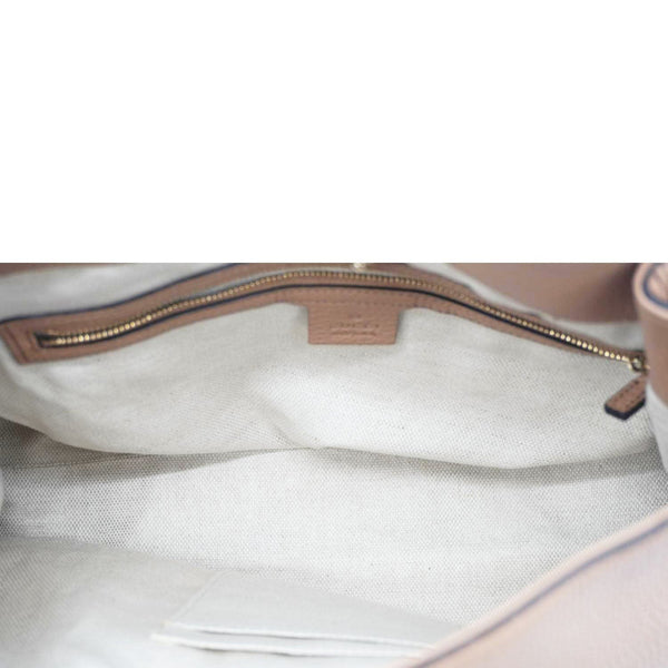 GUCCI Soho Medium Chain Leather Tote Bag Beige 536196