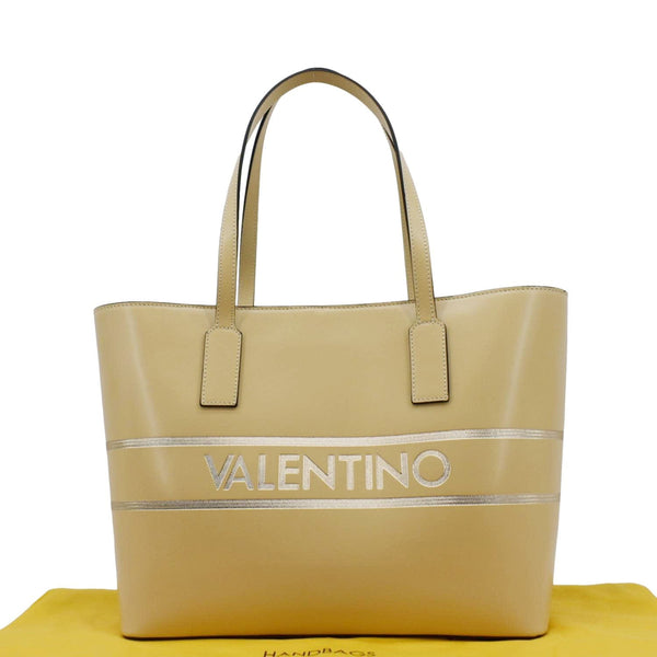 VALENTINO By Mario Valentino Leather Tote Bag Cream